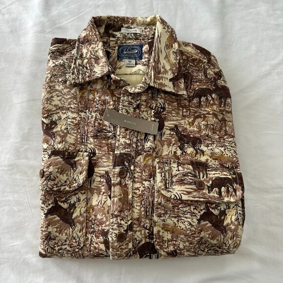 JCrew Deer Print Work Shirt Overshirt/Button Down